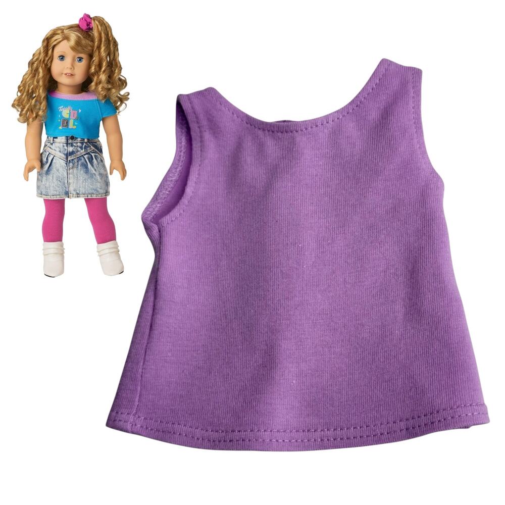 American Girl Courtney Meet Top Purple Tank Doll Shirt Lavender 80s Fashion